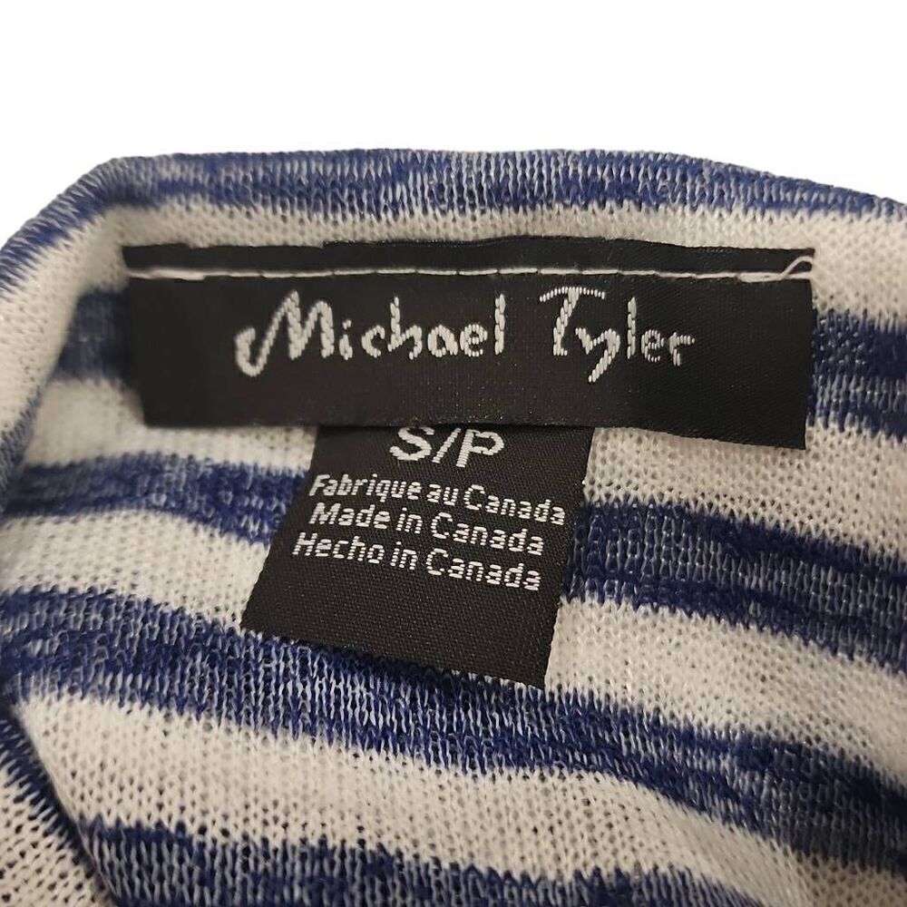Michael Tyler Flyaway Abstract Cardigan Women's Size Small Slant Pockets Stripes - Picture 6 of 8